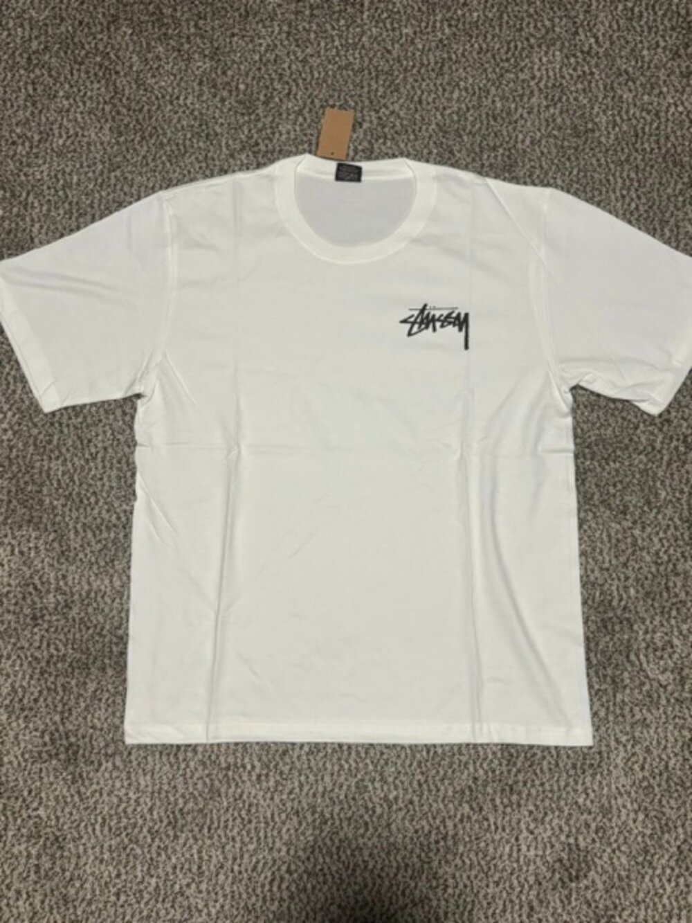 Stüssy White Basic Logo T-Shirt Black Script Streetwear